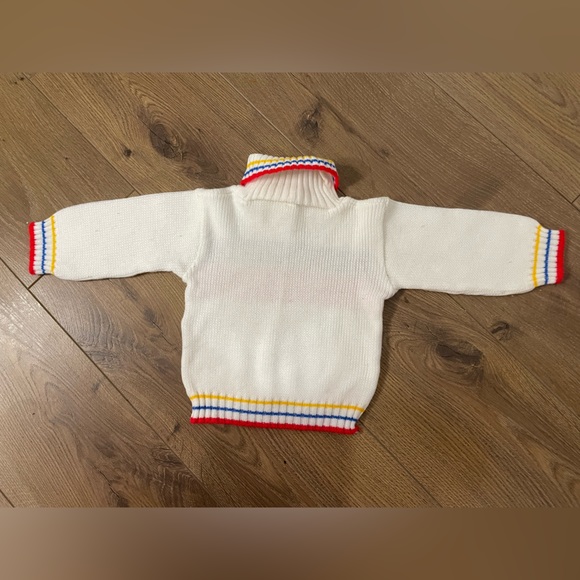 Vintage Mini Togs 12-18 Turtleneck Knit Sweater White Music Notes - Picture 3 of 3
